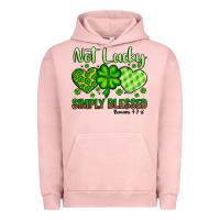 Pigment Salmon St. Patrick's Not lucky simply blessed Urban Hoodie - OliviaCreatesArt