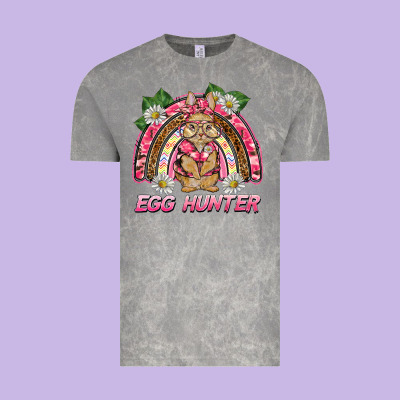 Easter Pink Camouflage Egg Hunter  Bunny Rainbow Vintage Tee Designed By Barkaloodesign