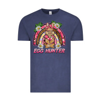 Vintage Denim easter pink camouflage egg hunter  bunny rainbow Vintage Tee - BarkalooDesign
