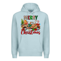 Blue Mist merry christmas gingerbread truck Premium Hoodie - texasbilliewilder