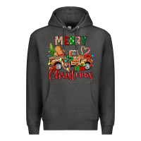 Charcoal Heather merry christmas gingerbread truck Premium Hoodie - texasbilliewilder