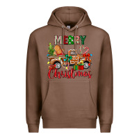 Chestnut merry christmas gingerbread truck Premium Hoodie - texasbilliewilder