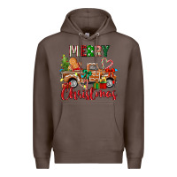 Coffee merry christmas gingerbread truck Premium Hoodie - texasbilliewilder