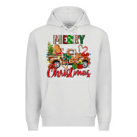 Dove Grey merry christmas gingerbread truck Premium Hoodie - texasbilliewilder