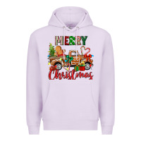 Lilac merry christmas gingerbread truck Premium Hoodie - texasbilliewilder