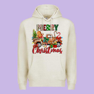 Merry Christmas Gingerbread Truck Premium Hoodie Designed By Texasbilliewilder