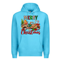 Ocean Blue merry christmas gingerbread truck Premium Hoodie - texasbilliewilder