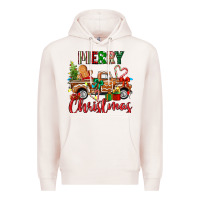 Pale Pink merry christmas gingerbread truck Premium Hoodie - texasbilliewilder