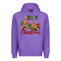 Purple merry christmas gingerbread truck Premium Hoodie - texasbilliewilder