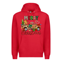 Red merry christmas gingerbread truck Premium Hoodie - texasbilliewilder