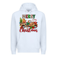 White merry christmas gingerbread truck Premium Hoodie - texasbilliewilder