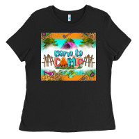 Black born to camp Ladies Tee - Zillion Design Studio