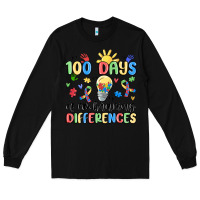 Black 100 days of embracing differences Long Sleeve Tee - MaliasSmallBusiness