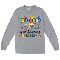 Heather Grey 100 days of embracing differences Long Sleeve Tee - MaliasSmallBusiness