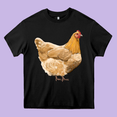 Chicken Heavy Core Tee Designed By Ranaportraitstore