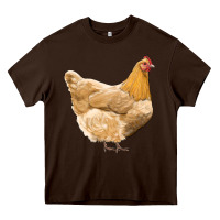 Chocolate Brown chicken Heavy Core Tee - RanaPortraitStore