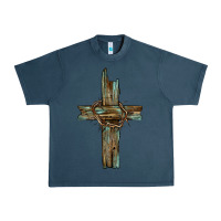 Midnight Navy cross with thorn Urban Heavy Tee - BarkalooDesign