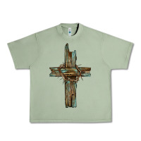 Oil Green cross with thorn Urban Heavy Tee - BarkalooDesign