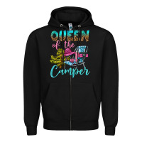 Black Queen Of The Camper Zipper Hoodie - BundleAndBundleShop