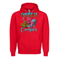 Red Queen Of The Camper Zipper Hoodie - BundleAndBundleShop