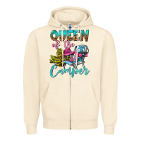 Sandshell Queen Of The Camper Zipper Hoodie - BundleAndBundleShop