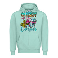 Seafoam Queen Of The Camper Zipper Hoodie - BundleAndBundleShop