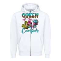 White Queen Of The Camper Zipper Hoodie - BundleAndBundleShop