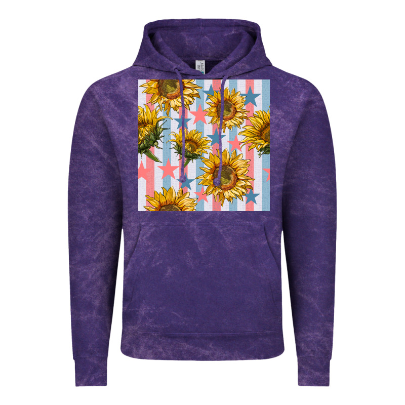 Patriotic Sunflowers Stripes And Stars Seamless Patrern Vintage Hoodie by BundleAndBundleShop | Teevron
