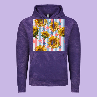 Patriotic Sunflowers Stripes And Stars Seamless Patrern Vintage Hoodie Designed By Bundleandbundleshop