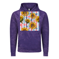 Cloud Purple patriotic sunflowers stripes and stars seamless patrern Vintage Hoodie - BundleAndBundleShop
