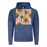 Vintage Denim patriotic sunflowers stripes and stars seamless patrern Vintage Hoodie - BundleAndBundleShop