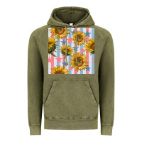 Vintage Olive patriotic sunflowers stripes and stars seamless patrern Vintage Hoodie - BundleAndBundleShop