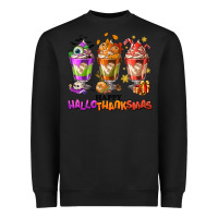 Black Happy Hallothanksmas coffee cups Heavyweight Sweatshirt - NancyCooperArtShop