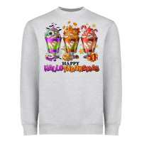 Heather Grey Happy Hallothanksmas coffee cups Heavyweight Sweatshirt - NancyCooperArtShop