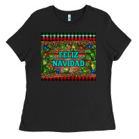 Black feliz navidad Ladies Tee - RanaPortraitStore