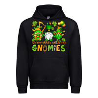 Black St. Patrick's Day shamrockin' with my gnomies Urban Hoodie - OliviaCreatesArt