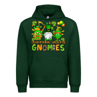 Forest Green St. Patrick's Day shamrockin' with my gnomies Urban Hoodie - OliviaCreatesArt