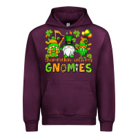 Mauve Wine St. Patrick's Day shamrockin' with my gnomies Urban Hoodie - OliviaCreatesArt