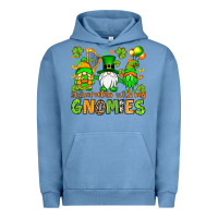 Pigment Pebble Blue St. Patrick's Day shamrockin' with my gnomies Urban Hoodie - OliviaCreatesArt