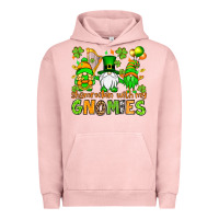 Pigment Salmon St. Patrick's Day shamrockin' with my gnomies Urban Hoodie - OliviaCreatesArt