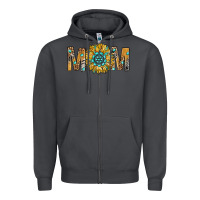 Smoke Western Mom With Gemstone And Sunflower Zipper Hoodie - BundleAndBundleShop