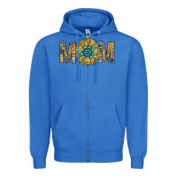 True Royal Western Mom With Gemstone And Sunflower Zipper Hoodie - BundleAndBundleShop