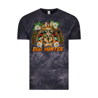 Cloud Black easter egg hunter  rabbit rainbow Vintage Tee - BarkalooDesign