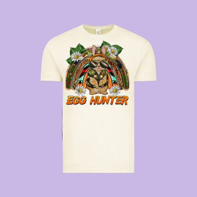 Easter Egg Hunter  Rabbit Rainbow Vintage Tee Designed By Barkaloodesign