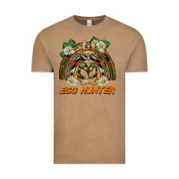 Vintage Coffee easter egg hunter  rabbit rainbow Vintage Tee - BarkalooDesign