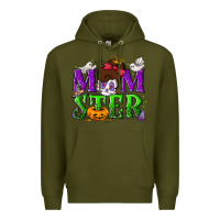 Army Green Momster Halloween Premium Hoodie - NancyCooperArtShop
