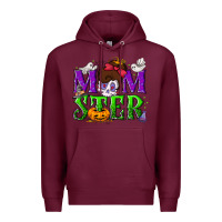 Burgundy Momster Halloween Premium Hoodie - NancyCooperArtShop