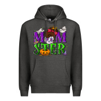Charcoal Heather Momster Halloween Premium Hoodie - NancyCooperArtShop