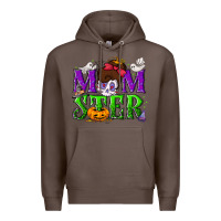 Coffee Momster Halloween Premium Hoodie - NancyCooperArtShop