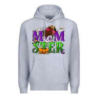 Heather Grey Momster Halloween Premium Hoodie - NancyCooperArtShop